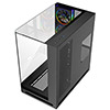 Powercool Navigator Black ATX Gaming Case Dual Chamber With Curved Tempered Glass With 5 x Saturn Fans and 9-Port Hub With Remote Included - Alternative image