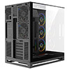 Powercool Navigator Black ATX Gaming Case Dual Chamber With Curved Tempered Glass With 5 x Saturn Fans and 9-Port Hub With Remote Included - Alternative image