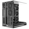 Powercool Navigator Black ATX Gaming Case Dual Chamber With Curved Tempered Glass With 5 x Saturn Fans and 9-Port Hub With Remote Included - Alternative image