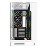 Powercool Navigator White ATX Gaming Case Dual Chamber With Curved Tempered Glass With 5 x Saturn Fans and 9-Port Hub With Remote Included - Alternative image