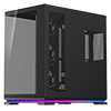 Powercool Plasma Black ATX Dual Chamber Gaming Case With LED Strip 2 x Tempered Glass Panels and 4 x PWM ARGB FDB Fans Included - Alternative image
