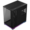 Powercool Plasma Black ATX Dual Chamber Gaming Case With LED Strip 2 x Tempered Glass Panels and 4 x PWM ARGB FDB Fans Included - Alternative image