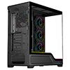 Powercool Pulsar Black ATX Gaming Case With Tempered Glass Panels With 4 x PWM ARGB Fans and 9 Port PWM Hub and RF Remote Included - Alternative image