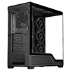 Powercool Pulsar Black ATX Gaming Case With Tempered Glass Panels With 4 x PWM ARGB Fans and 9 Port PWM Hub and RF Remote Included - Alternative image