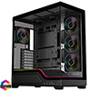 View more info on Powercool Pulsar Black ATX Gaming Case With Tempered Glass Panels With 4 x PWM ARGB Fans and 9 Port PWM Hub and RF Remote Included...
