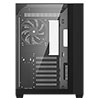 Powercool Pure Black ATX Gaming Case Dual Chamber With 3 x Tempered Glass Panels With 4 x PWM FDB Black Fans Included - Alternative image