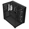 Powercool Pure Black ATX Gaming Case Dual Chamber With 3 x Tempered Glass Panels With 4 x PWM FDB Black Fans Included - Alternative image
