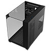 Powercool Pure Black ATX Gaming Case Dual Chamber With 3 x Tempered Glass Panels With 4 x PWM FDB Black Fans Included - Alternative image