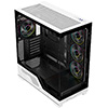 Powercool Ultra White ATX Gaming Case With Black Interior Tempered Glass Panels With 4 x PWM ARGB Fans and 9 Port PWM Hub Included - Alternative image