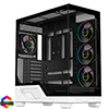 View more info on Powercool Ultra White ATX Gaming Case With Black Interior Tempered Glass Panels With 4 x PWM ARGB Fans and 9 Port PWM Hub Included...