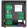 GameMax View ARGB Sync Gaming Case 2xLED Strips 4xFans 3pin Hub TG FrontSide - Alternative image