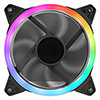   OEM Rainbow Ring 12cm Fan 4pin Molex 3pin White Box - Alternative image