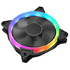   OEM Rainbow Ring 12cm Fan 4pin Molex 3pin White Box - Alternative image
