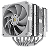 GameMax Twin600 Dual-Tower White CPU Cooler With 120mm Fluid Dynamic Bearing PWM Fan 6 x 6mm Heat Pipes TDP 250W - Alternative image