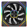 Powercool Aura 120mm ARGB Black 4pin PWM PC Cooling Infinity Reverse Fan - Alternative image