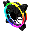GameMax Velocity 12cm Rainbow ARGB Fan RTB 3pin M&F Aura Header 3pin/4pin Power - Alternative image